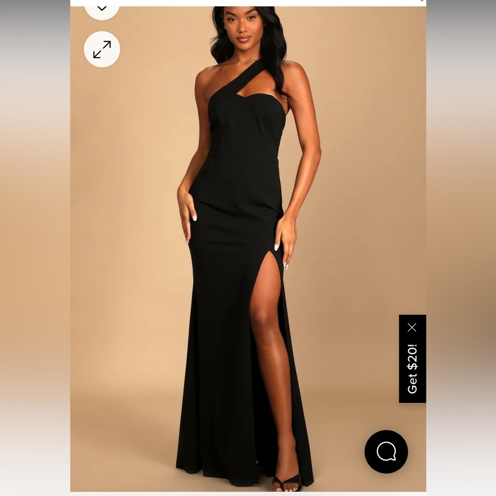 Your Majesty Black Asymmetrical Mermaid Maxi Dress